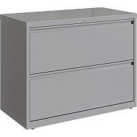 Lorell Fortress Series Lateral File 36" Width x 18.6" Depth x 28" Height - 2 x Drawer(s) for File - Letter, Legal, A4 - Hanging Rail, Magnetic Label Holder, Locking Drawer, Locking Bar, Ball Bearing Slide, Reinforced Base, Adjustable Leveler, I (LLR00037)