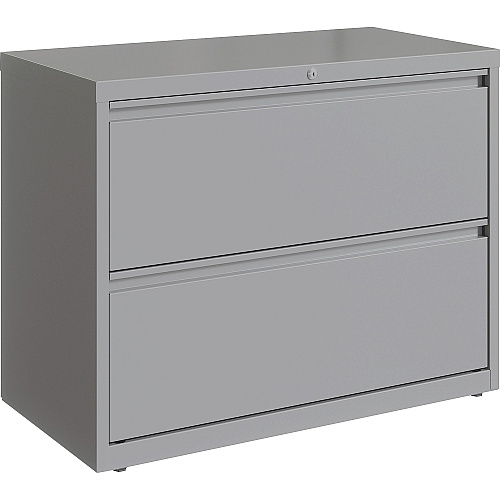 Lorell Fortress Series Lateral File 36" Width x 18.6" Depth x 28" Height - 2 x Drawer(s) for File - Letter, Legal, A4 - Hanging Rail, Magnetic Label Holder, Locking Drawer, Locking Bar, Ball Bearing Slide, Reinforced Base, Adjustable Leveler, I (LLR00037)