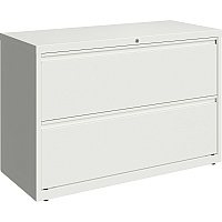 Lorell Fortress Series Lateral File 42" Width x 18.6" Depth x 28" Height - 2 x Drawer(s) for File - Letter, Legal, A4 - Hanging Rail, Magnetic Label Holder, Locking Drawer, Locking Bar, Ball Bearing Slide, Reinforced Base, Adjustable Leveler, I (LLR00033)