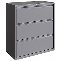 Lorell Fortress Series Lateral File 36" Width x 18.6" Depth x 40.3" Height - 3 x Drawer(s) for File - Letter, Legal, A4 - Lateral - Hanging Rail, Magnetic Label Holder, Locking Drawer, Locking Bar, Ball Bearing Slide, Reinforced Base, Adjustabl (LLR00038)