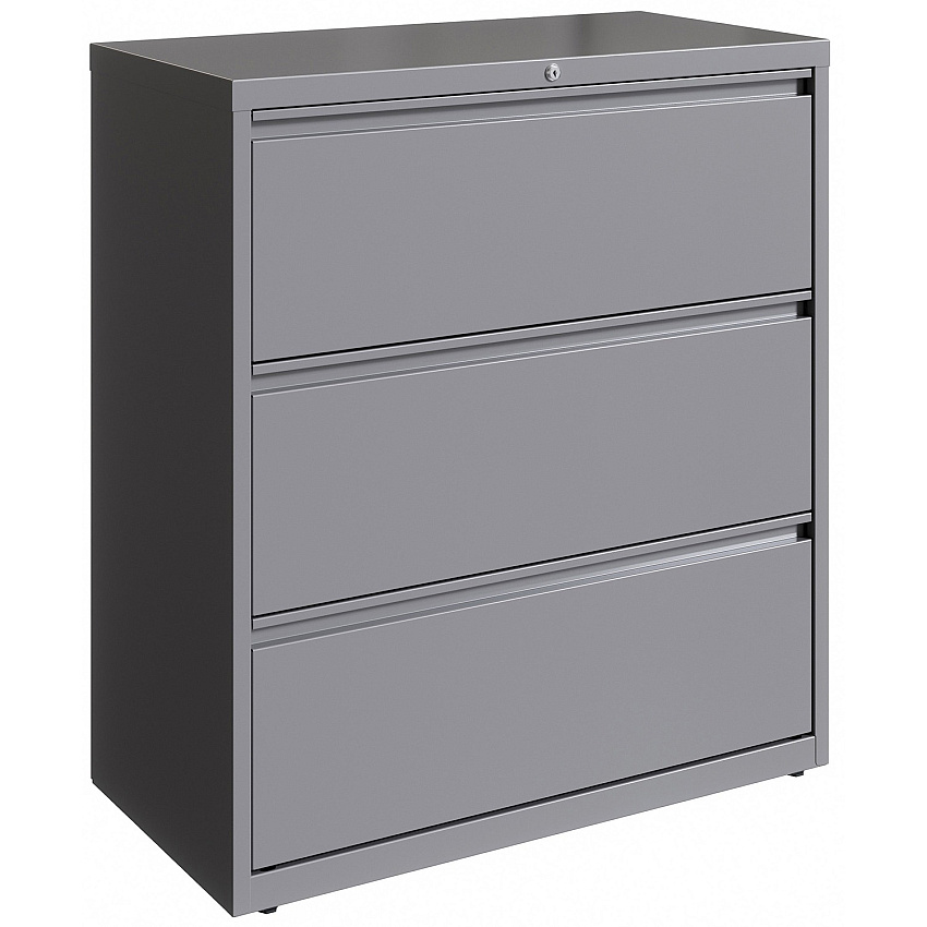 Lorell Fortress Series Lateral File 36" Width x 18.6" Depth x 40.3" Height - 3 x Drawer(s) for File - Letter, Legal, A4 - Lateral - Hanging Rail, Magnetic Label Holder, Locking Drawer, Locking Bar, Ball Bearing Slide, Reinforced Base, Adjustabl (LLR00038)