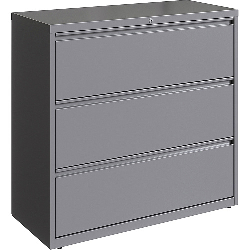 Lorell Fortress Series Lateral File 42" Width x 18.6" Depth x 40.3" Height - 3 x Drawer(s) for File - Letter, Legal, A4 - Lateral - Hanging Rail, Magnetic Label Holder, Locking Drawer, Locking Bar, Ball Bearing Slide, Reinforced Base, Adjustabl (LLR00042)