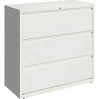 Lorell Fortress Series Lateral File 42" Width x 18.6" Depth x 40.3" Height - 3 x Drawer(s) for File - Letter, Legal, A4 - Lateral - Hanging Rail, Magnetic Label Holder, Locking Drawer, Locking Bar, Ball Bearing Slide, Reinforced Base, Adjustabl (LLR00034)