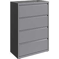 Lorell Fortress Series Lateral File 36" Width x 18.6" Depth x 52.5" Height - 4 x Drawer(s) for File - Letter, Legal, A4 - Lateral - Hanging Rail, Magnetic Label Holder, Locking Drawer, Locking Bar, Ball Bearing Slide, Reinforced Base, Adjustabl (LLR00039)