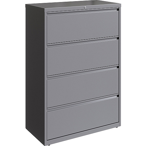 Lorell Fortress Series Lateral File 36" Width x 18.6" Depth x 52.5" Height - 4 x Drawer(s) for File - Letter, Legal, A4 - Lateral - Hanging Rail, Magnetic Label Holder, Locking Drawer, Locking Bar, Ball Bearing Slide, Reinforced Base, Adjustabl (LLR00039)