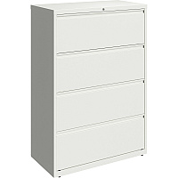 Lorell Fortress Series Lateral File 36" Width x 18.6" Depth x 52.5" Height - 4 x Drawer(s) for File - Letter, Legal, A4 - Hanging Rail, Magnetic Label Holder, Locking Drawer, Locking Bar, Ball Bearing Slide, Reinforced Base, Adjustable Leveler, (LLR00031)