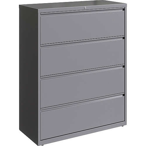 Lorell Fortress Series Lateral File 42" Width x 18.6" Depth x 52.5" Height - 4 x Drawer(s) for File - Letter, Legal, A4 - Lateral - Hanging Rail, Magnetic Label Holder, Locking Drawer, Locking Bar, Ball Bearing Slide, Reinforced Base, Adjustabl (LLR00043)