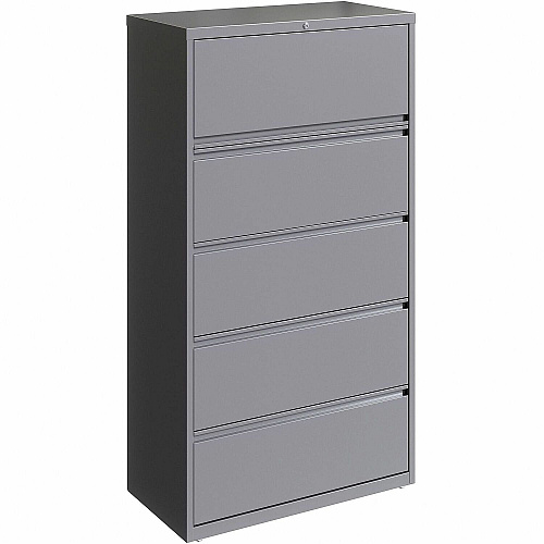 Lorell Fortress Series Lateral File 36" Width x 18.6" Depth x 67.6" Height - 5 x Drawer(s) for File - Letter, Legal, A4 - Lateral - Hanging Rail, Magnetic Label Holder, Locking Drawer, Locking Bar, Ball Bearing Slide, Reinforced Base, Adjustabl (LLR00040)