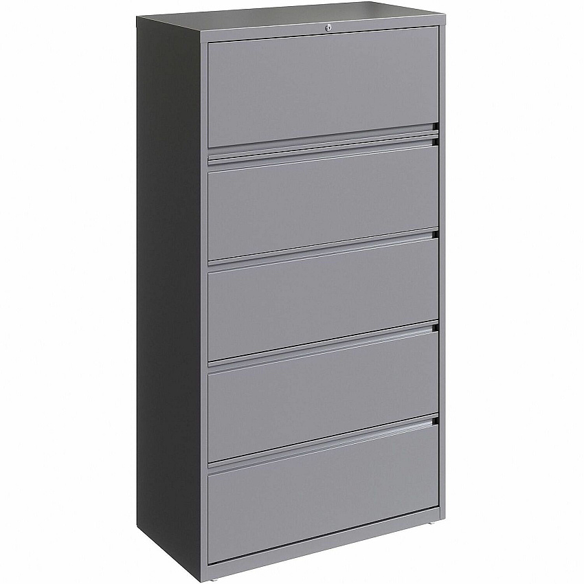 Lorell Fortress Series Lateral File 36" Width x 18.6" Depth x 67.6" Height - 5 x Drawer(s) for File - Letter, Legal, A4 - Lateral - Hanging Rail, Magnetic Label Holder, Locking Drawer, Locking Bar, Ball Bearing Slide, Reinforced Base, Adjustabl (LLR00040)