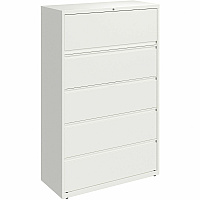Lorell Fortress Series Lateral File 42" Width x 18.6" Depth x 67.6" Height - 5 x Drawer(s) for File - Letter, Legal, A4 - Lateral - Hanging Rail, Magnetic Label Holder, Locking Drawer, Locking Bar, Ball Bearing Slide, Reinforced Base, Adjustabl (LLR00036)