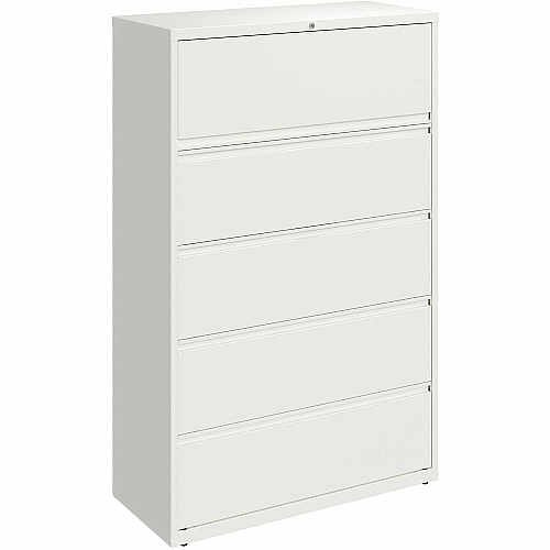 Lorell Fortress Series Lateral File 42" Width x 18.6" Depth x 67.6" Height - 5 x Drawer(s) for File - Letter, Legal, A4 - Lateral - Hanging Rail, Magnetic Label Holder, Locking Drawer, Locking Bar, Ball Bearing Slide, Reinforced Base, Adjustabl (LLR00036)