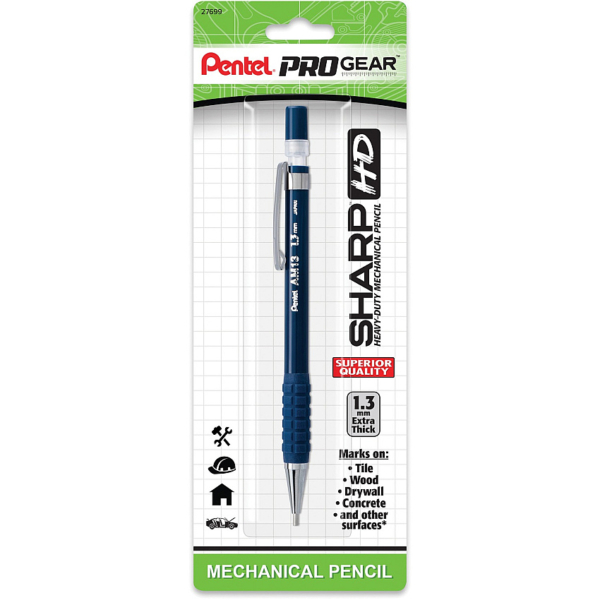 Pentel PROGear 1.3mm Mechanical Pencil 1.3 mm Lead - Refillable - Blue Barrel - 1 / Pack (AM13PGLBP)