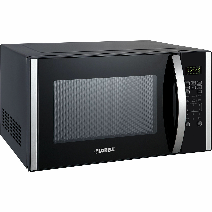Lorell Microwave Single - 1.6 ft³ Capacity - Microwave - 11 Power Levels - FuseMetal - Countertop - Black, Silver (LLR00231)
