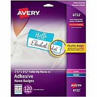 Avery Self-Adhesive Name Tags Hello My Name Is - 11