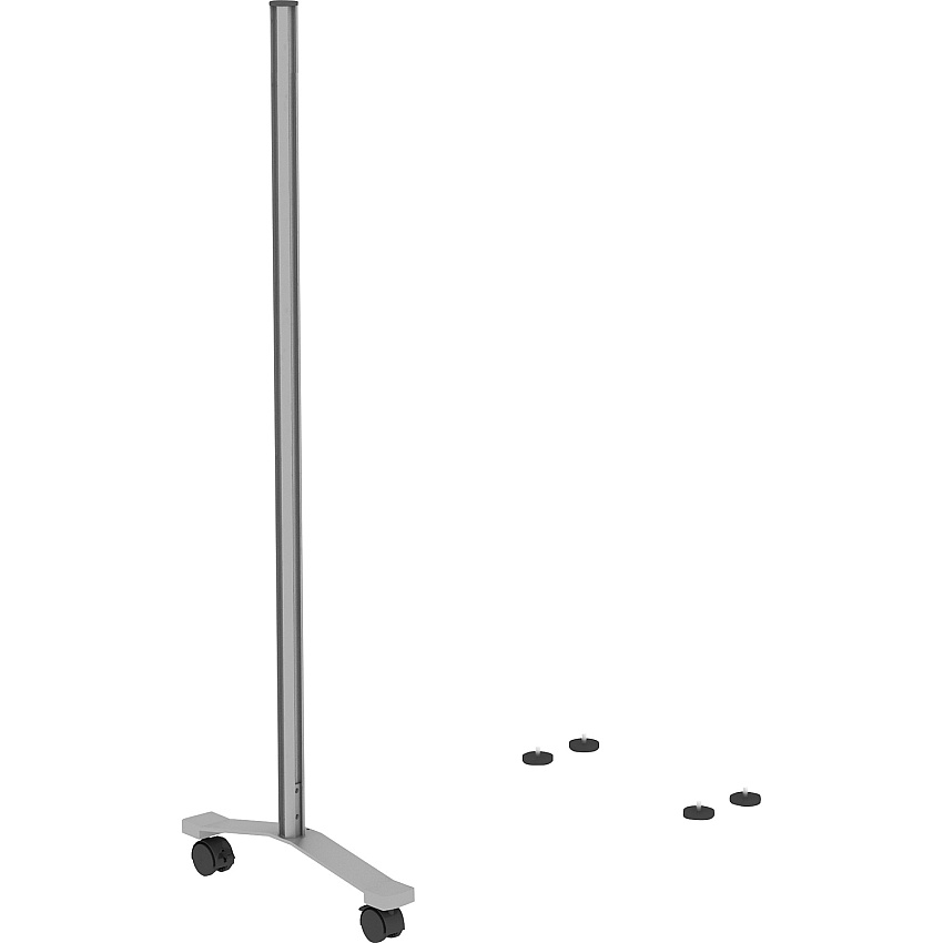 Lorell Adaptable Panel Legs for 71"H Configuration 18.75" Width x 2" Depth x 48.37" Height - Aluminum - Silver - 2 / Set (LLR90272)