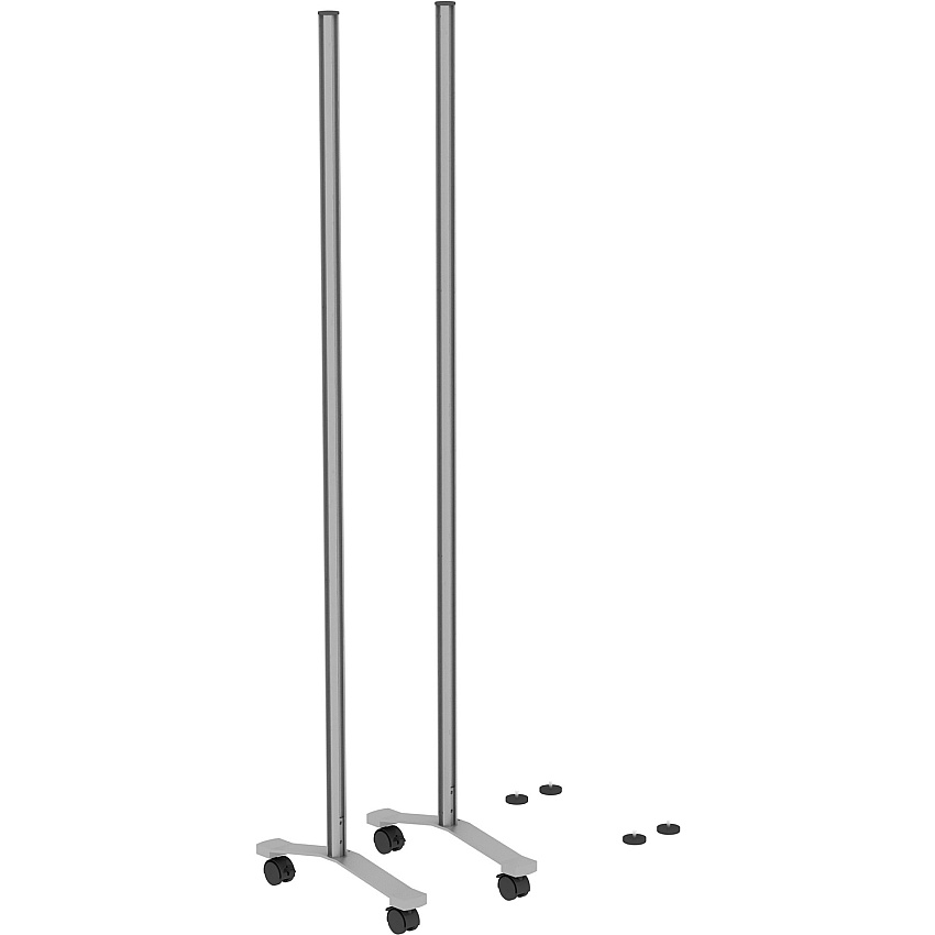 Lorell Adaptable Panel Legs for 50"H Configuration 18.75" Width x 2" Depth x 70.87" Height - Aluminum - Silver - 2 / Set (LLR90271)