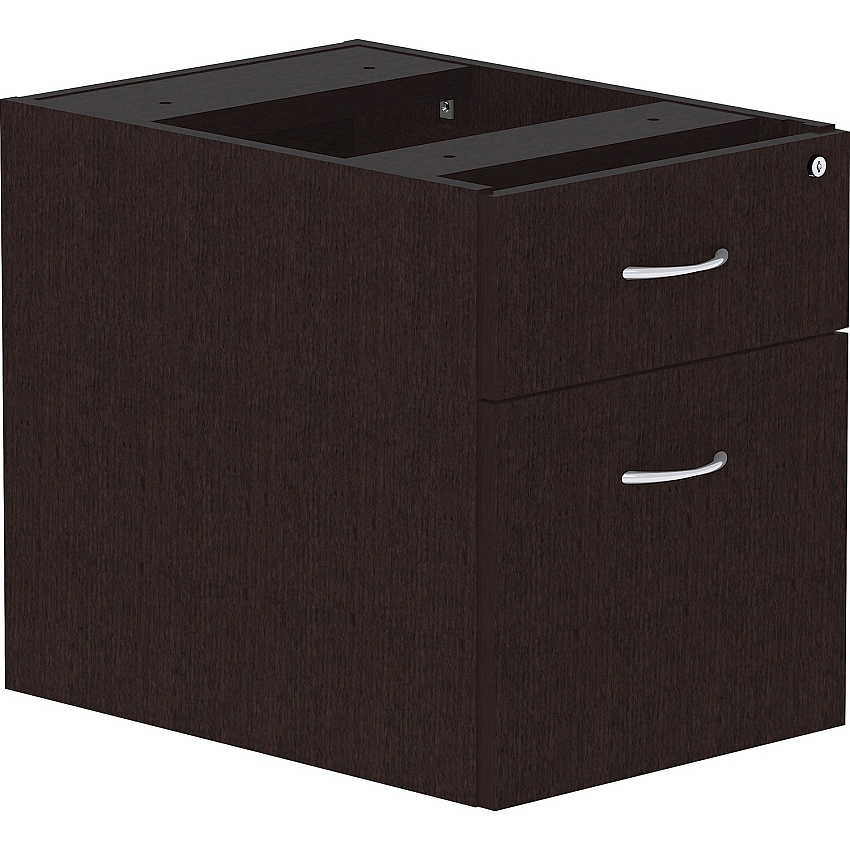 Lorell Essentials Series Box/File Hanging File Cabinet 21" Height x 16" Width x 22" Depth Pedestal - 2 - Finish: Espresso (LLR18222)