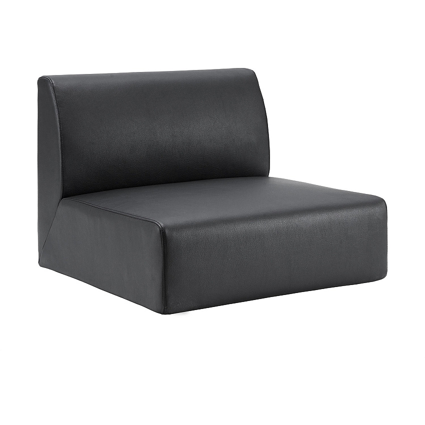 Lorell Contemporary Reception Collection Single Seat Sofa 19.6" Height x 25.5" Width x 25.5" Depth - Material: Polyurethane - Finish: Black (LLR86929)