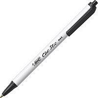 BIC Clic Stick 1.0mm Retractable Ball Pen 1 mm Medium Pen Point - Retractable - Black Ink - White Barrel - 60 / Box (CSM60BK)