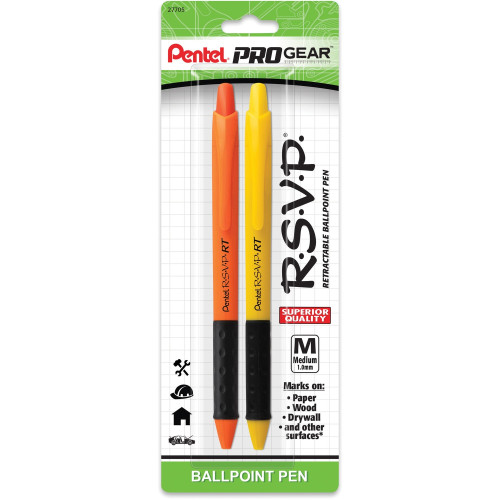 Pentel PROGear R.S.V.P. 1.0mm Retractable Pen (BK93HDPGBP2A)