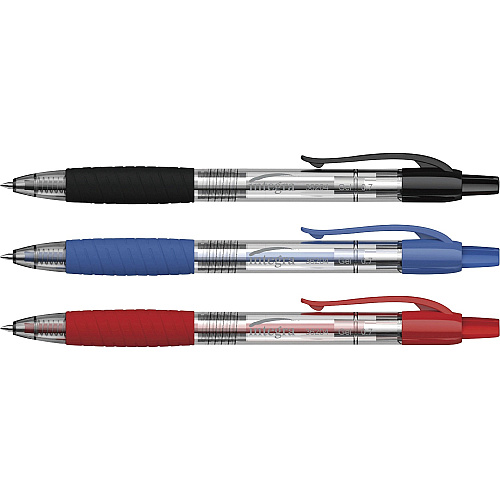 Integra Retractable 0.7mm Gel Pen Medium Pen Point - 0.7 mm Pen Point Size - Retractable - Assorted Gel-based Ink - Assorted Barrel - 3 / Pack (36204)