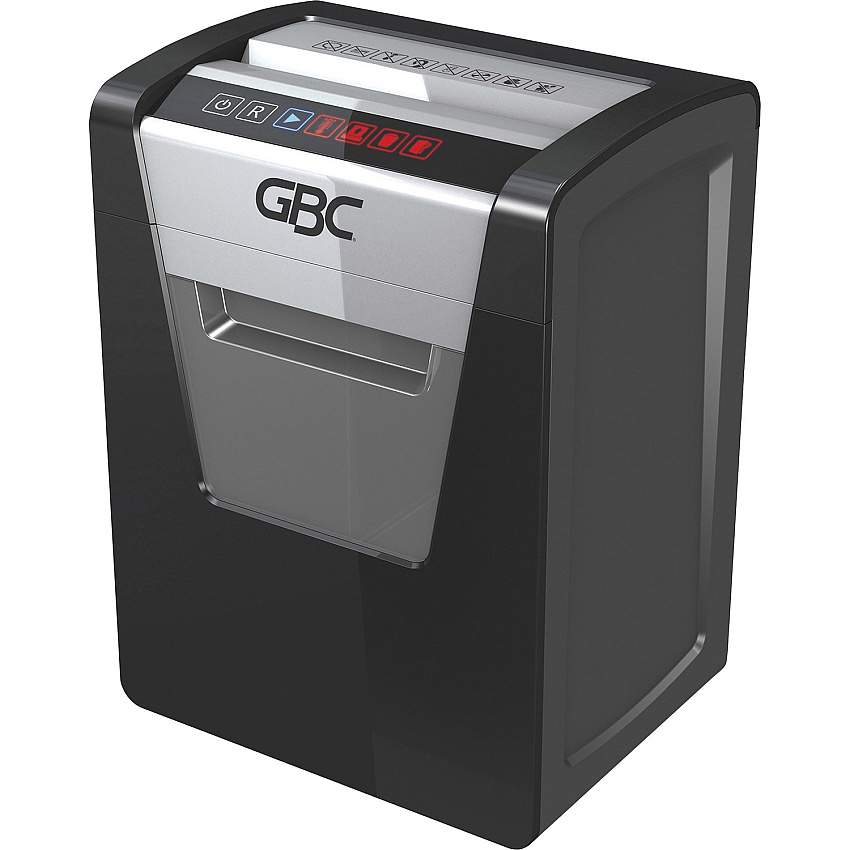 GBC ShredMaster SX15-06 Super Cross-Cut Shredder Non-continuous Shredder - Super Cross Cut - 15 Per Pass - for shredding Paper, Staples, Paper Clip - P-4 - 2 Hour Run Time - 6 gal Wastebin Capacity - Black, Chrome (1758500)
