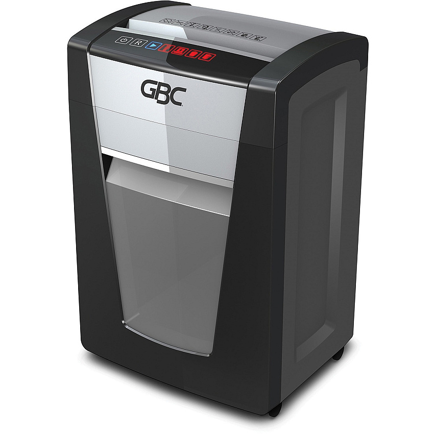 GBC ShredMaster SX20-08 Cross-Cut Paper Shredder Non-continuous Shredder - Super Cross Cut - 20 Per Pass - for shredding Paper, Staples, Paper Clip - P-4 - 4 Hour Run Time - 8 gal Wastebin Capacity - Black, Chrome (1758502)