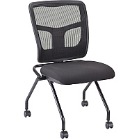 Lorell Training Room Guest Chairs Black Seat Color - Fabric Seat Material - Mesh Back Material - Metal Frame Material - Rectangular Base - Black - 2 / Carton (LLR84385)