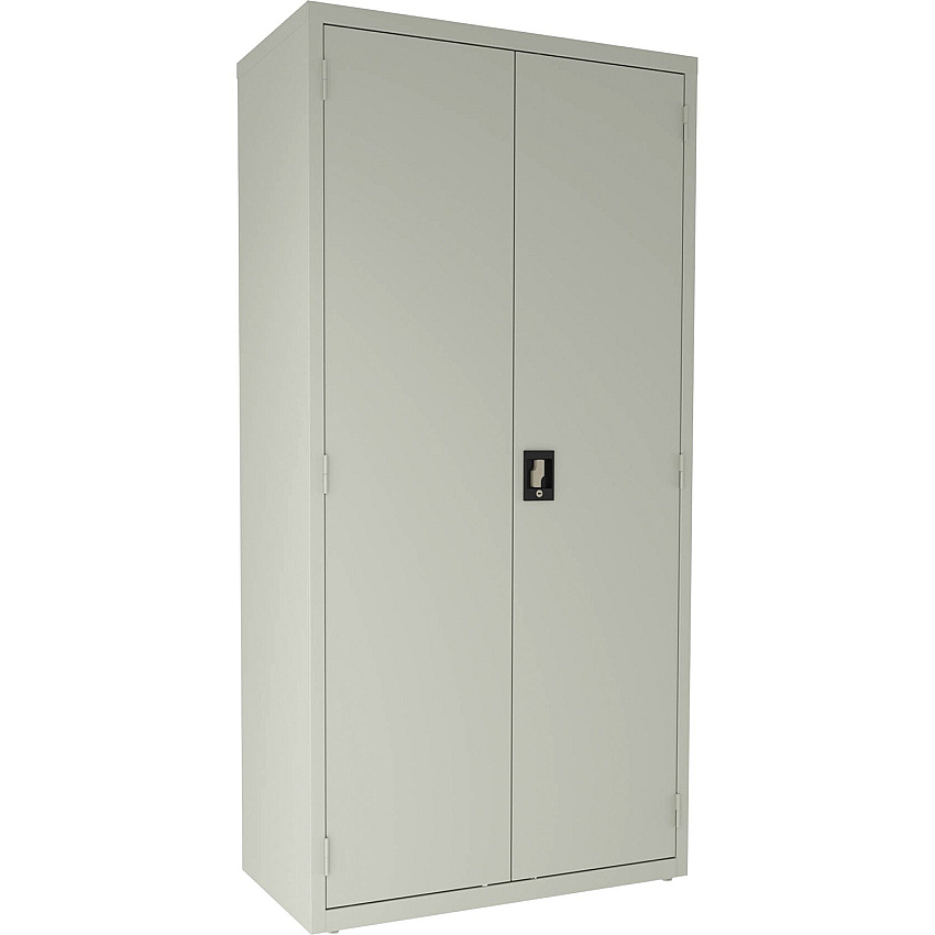 Lorell Fortress Series Janitorial Cabinet 36" Width x 18" Depth x 72" Height - 4 x Shelf(ves) - Hinged Door(s) - Locking System, Welded, Sturdy, Recessed Locking Handle, Durable, Removable Lock, Storage Space, Adjustable Shelf - Light Gray - Po (LLR00019)