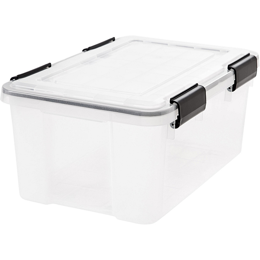 IRIS WeatherTight Heavy-duty Storage Tote Internal Dimensions: 14.75" Length x 9.63" Width x 7" Height - External Dimensions: 17.5" Length x 11.8" Depth x 7.9" Height - 25 lb - 4.75 gal - Heavy Duty - Stackable - Plastic - Clear - For Craft Suppl (110380)