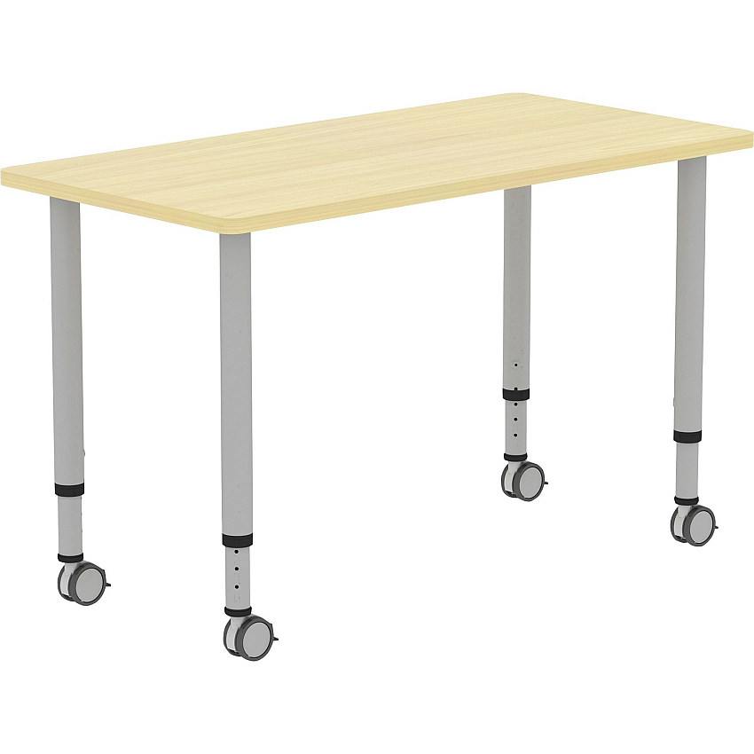 Lorell Attune Height-adjustable Multipurpose Rectangular Table Rectangle Top - Height Adjustable - 26.62" to 33.62" Adjustment - 48" Table Top Width x 23.62" Table Top Depth - 33.62" Height - Assembly Required - Laminated, Maple - Laminate - 1  (LLR69582)
