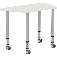 Lorell Attune Height-adjustable Multipurpose Curved Table Trapezoid Top - Height Adjustable - 26.62" to 33.62" Adjustment - 60" Table Top Width x 23.62" Table Top Depth - 33.62" Height - Assembly Required - Laminated, Gray - Laminate - 1 Each (LLR69583)