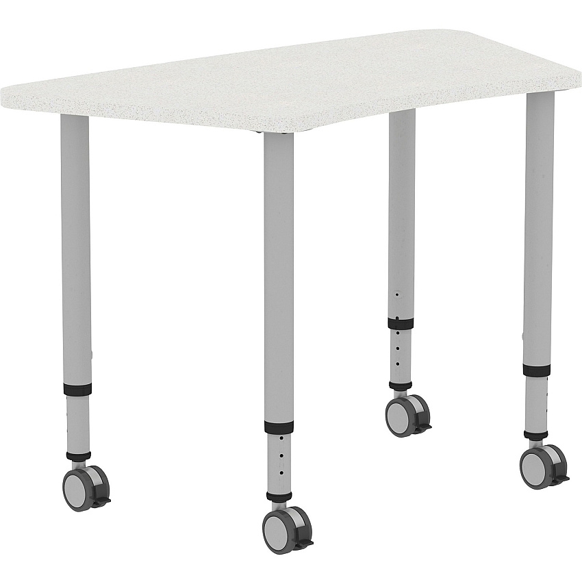 Lorell Attune Height-adjustable Multipurpose Curved Table Trapezoid Top - Height Adjustable - 26.62" to 33.62" Adjustment - 60" Table Top Width x 23.62" Table Top Depth - 33.62" Height - Assembly Required - Laminated, Gray - Laminate - 1 Each (LLR69583)