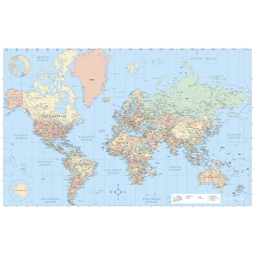 Advantus Laminated World Wall Map (97644)