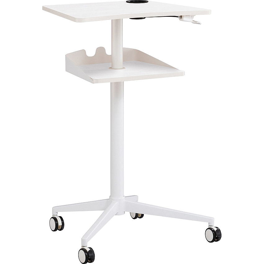 Safco Active Collection Vum Mobile Workstation 47.8" Height x 25.3" Width x 19.8" Depth - 2 Shelve(s) - Finish: White (1944WH)