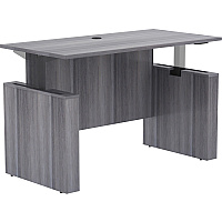 Lorell Essentials Series Sit-to-Stand Desk Shell x 0.1" Thickness Top, 49" Height x 60" Width x 29" Depth - Finish: Weathered Charcoal (LLR69572)