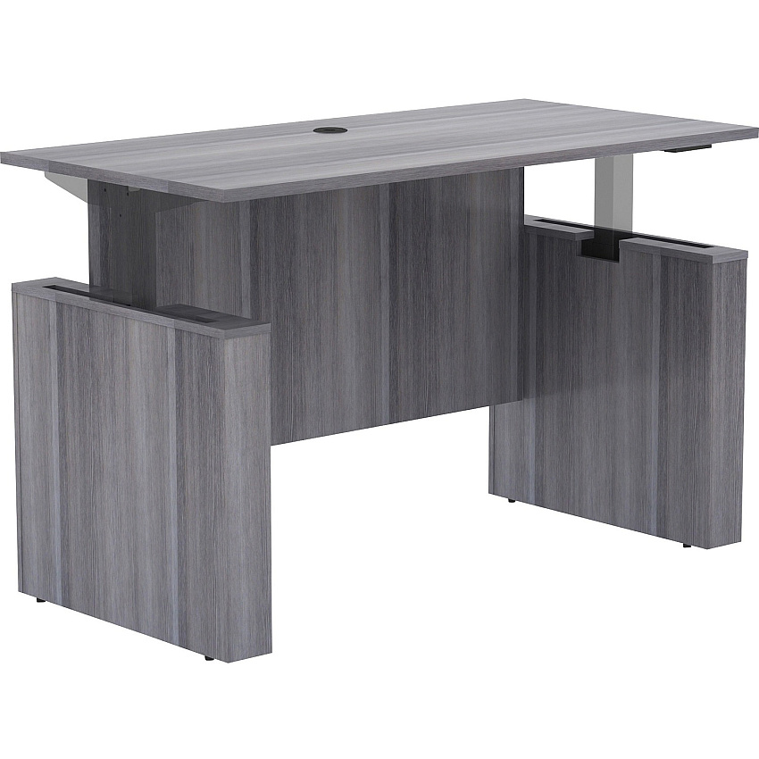 Lorell Essentials Series Sit-to-Stand Desk Shell x 0.1" Thickness Top, 49" Height x 60" Width x 29" Depth - Finish: Weathered Charcoal (LLR69572)