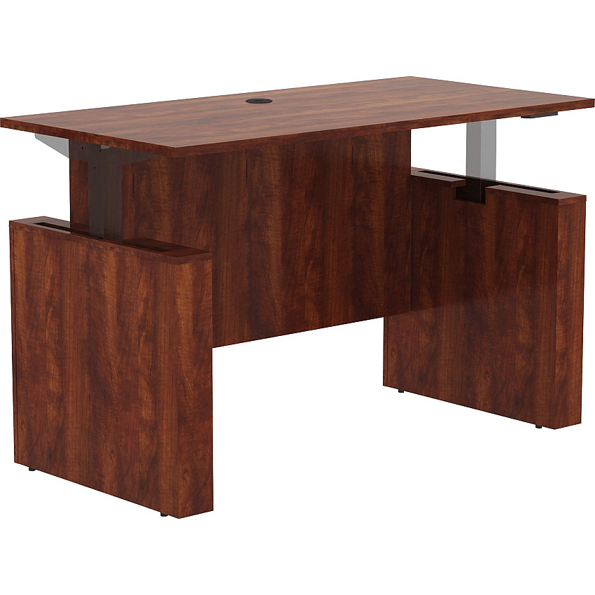 Lorell Essentials Series Sit-to-Stand Desk Shell x 0.1" Thickness Top, 49" Height x 60" Width x 29" Depth - Finish: Cherry - Laminate Table Top (LLR69570)