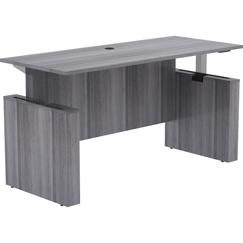 Lorell Essentials Series Sit-to-Stand Desk Shell x 0.1" Thickness Top, 49" Height x 72" Width x 29" Depth - Finish: Weathered Charcoal - Laminate Table Top (LLR69578)