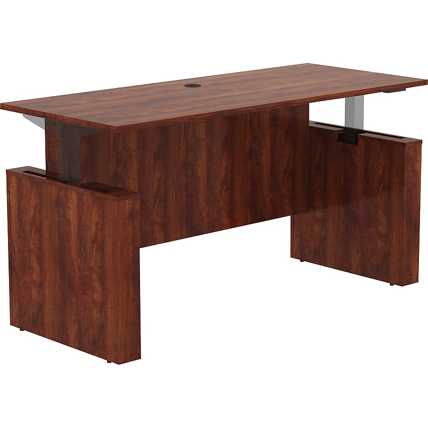 Lorell Essentials Series Sit-to-Stand Desk Shell x 0.1" Thickness Top, 49" Height x 72" Width x 29" Depth - Finish: Cherry - Laminate Table Top (LLR69573)