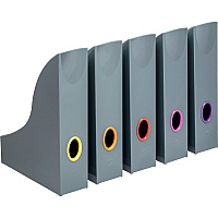 DURABLE VARICOLOR Magazine Rack Set, Gray/Multicolor - 5 pack Gray, Multicolor - 5 / Carton (770657)