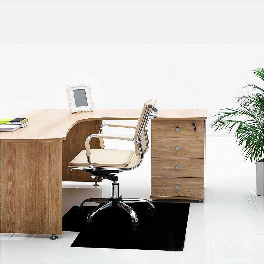 Advantagemat Black Advantagemat&reg; Black Vinyl Lipped Chair Mat for Hard Floor - 36" x 48" 48" Length x 36" Width x 0.080" Depth x 0.080" Thickness - Lip Size 20" Length x 10" Width - Lipped - Classic - Vinyl, Polyvinyl Chloride (PVC) - B (FC123648HLBV)