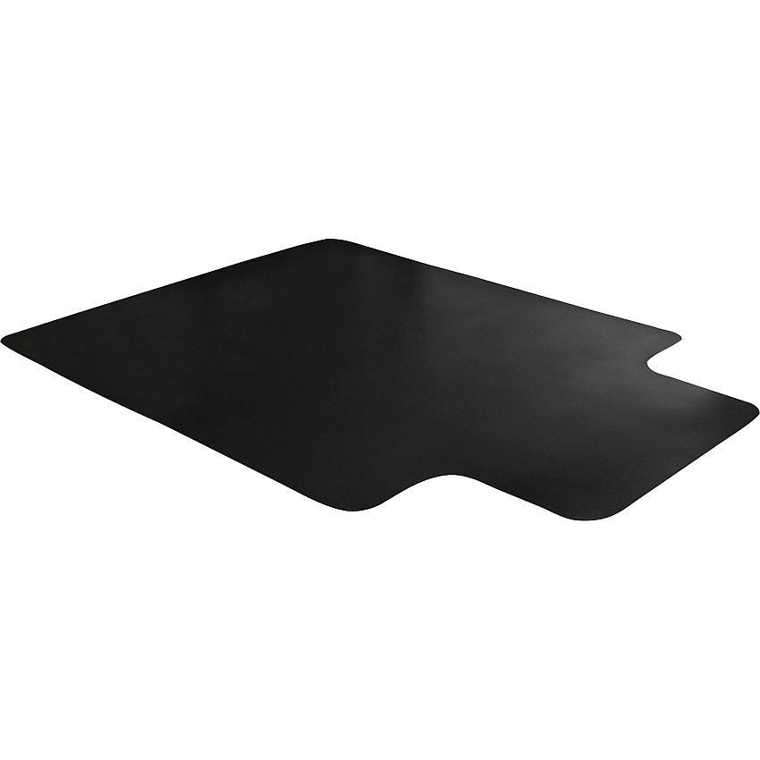 Floortex Advantagemat&reg; Black Vinyl Lipped Chair Mat for Hard Floor - 45" x 53" Hard Floor - 53" Length x 45" Width x 0.080" Depth x 0.080" Thickness - Lip Size 25" Length x 12" Width - Lipped - Classic - Polyvinyl Chloride (PVC) - Black (FC124553HLBV)