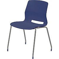 KFI Swey Collection 4-leg Armless Stool Navy Seat Color - Polypropylene Seat Material - Navy Back Color - Polypropylene Back Material - Silver Frame Color - Stainless Steel Frame Material - Four-legged Base - 1 Each (2700P03)