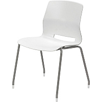 KFI Swey Collection 4-leg Armless Stool White Seat Color - Polypropylene Seat Material - White Back Color - Polypropylene Back Material - Silver Frame Color - Stainless Steel Frame Material - Four-legged Base - 1 Each (2700P08)