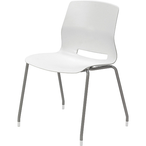 KFI Swey Collection 4-leg Armless Stool White Seat Color - Polypropylene Seat Material - White Back Color - Polypropylene Back Material - Silver Frame Color - Stainless Steel Frame Material - Four-legged Base - 1 Each (2700P08)