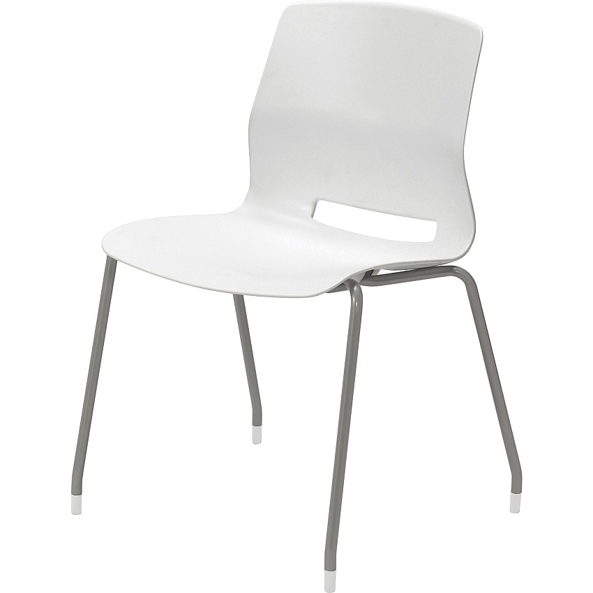 KFI Swey Collection 4-leg Armless Stool White Seat Color - Polypropylene Seat Material - White Back Color - Polypropylene Back Material - Silver Frame Color - Stainless Steel Frame Material - Four-legged Base - 1 Each (2700P08)