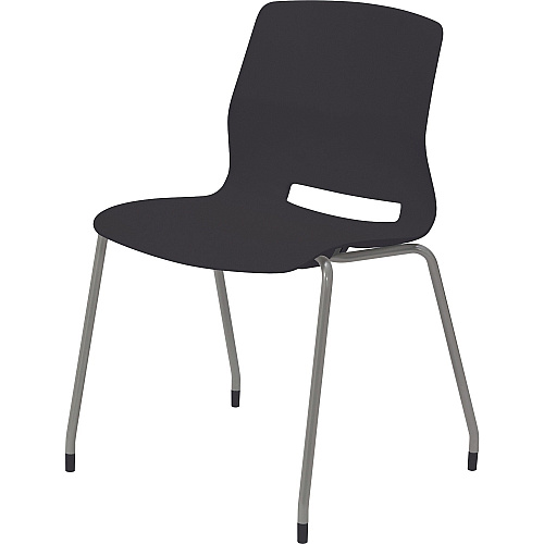KFI Swey Collection 4-leg Armless Stool Black Seat Color - Polypropylene Seat Material - Black Back Color - Polypropylene Back Material - Silver Frame Color - Stainless Steel Frame Material - Four-legged Base - 1 Each (2700P10)