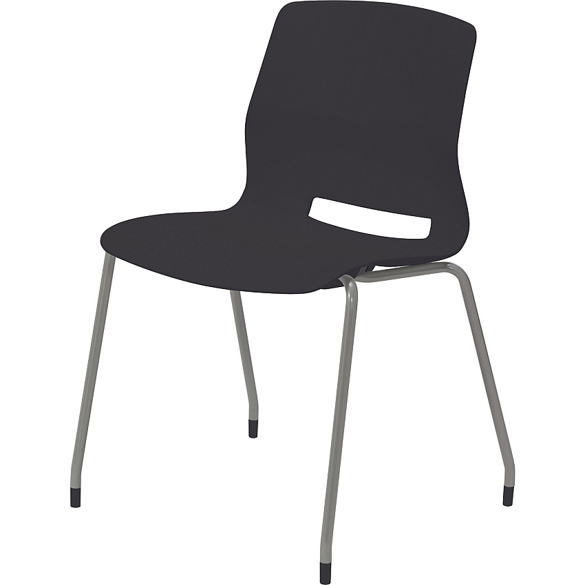 KFI Swey Collection 4-leg Armless Stool Black Seat Color - Polypropylene Seat Material - Black Back Color - Polypropylene Back Material - Silver Frame Color - Stainless Steel Frame Material - Four-legged Base - 1 Each (2700P10)