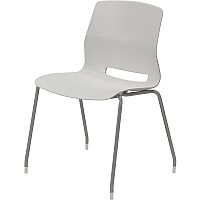 KFI Swey Collection 4-leg Armless Stool Light Gray Seat Color - Polypropylene Seat Material - Light Gray Back Color - Polypropylene Back Material - Silver Frame Color - Stainless Steel Frame Material - Four-legged Base - 1 Each (2700P13)